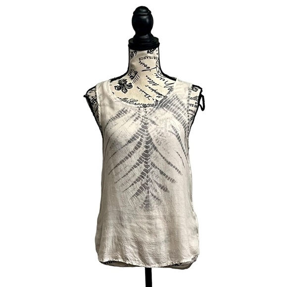Olive & Oak Camisole Womens Tie Dye Cream Scoop Neck Hi Low Blouse Beach Boho XS - Picture 1 of 9
